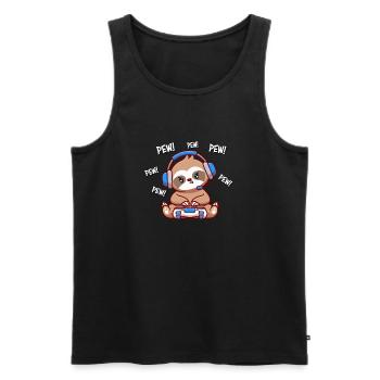 Sloth - Men's Premium Organic Tank Top - black - Front - Michal (187cm)