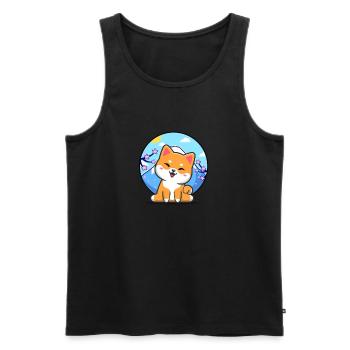Shiba Inu - Débardeur bio Premium Homme - noir - Devant - Michal (187cm)