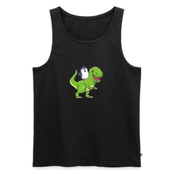 Pinguin - Männer Premium Bio Tank Top - Schwarz - Vorne - Michal (187cm)