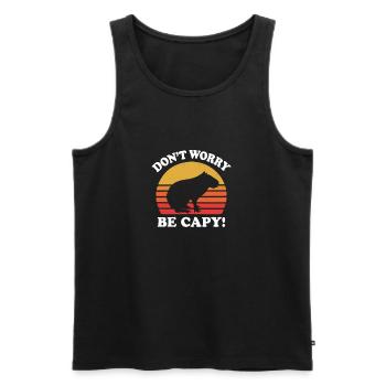 Capybara - Männer Premium Bio Tank Top - Schwarz - Vorne - AI Model Male 178 light (178cm)