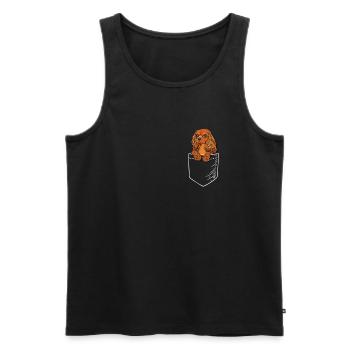 Ruby Cavalier King Charles Spaniel - Men's Premium Organic Tank Top - black - Front - AI Model Male 178 light (178cm)