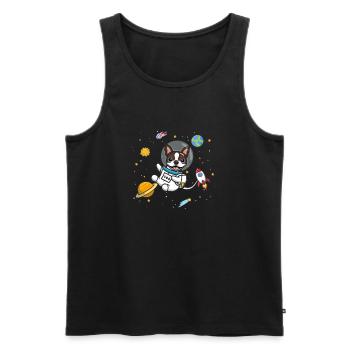 Brauner Boston Terrier - Männer Premium Bio Tank Top - Schwarz - Vorne - AI Model Male 178 light (178cm)