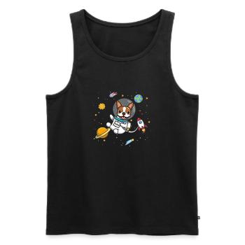 Roter Boston Terrier - Männer Premium Bio Tank Top - Schwarz - Vorne - AI Model Male 178 light (178cm)