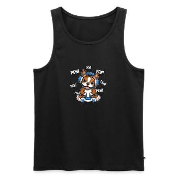 Roter Boston Terrier - Männer Premium Bio Tank Top - Schwarz - Vorne - AI Model Male 178 light (178cm)