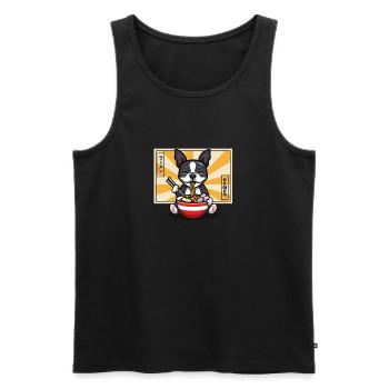 Boston Terrier - Débardeur bio Premium Homme - noir - Devant - AI Model Male 178 light (178cm)