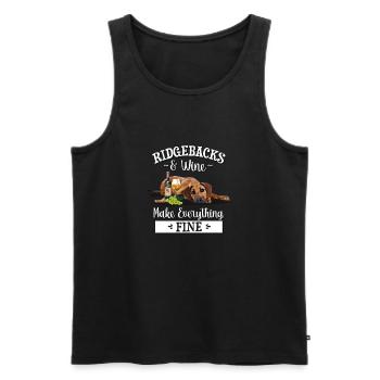 Rhodesian Ridgeback - Men's Premium Organic Tank Top - black - Front - AI Model Male 178 light (178cm)