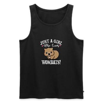 Wombat - Männer Premium Bio Tank Top - Schwarz - Vorne - AI Model Male 178 light (178cm)