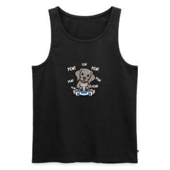 Weimaraner - Männer Premium Bio Tank Top - Schwarz - Vorne - AI Model Male 178 light (178cm)