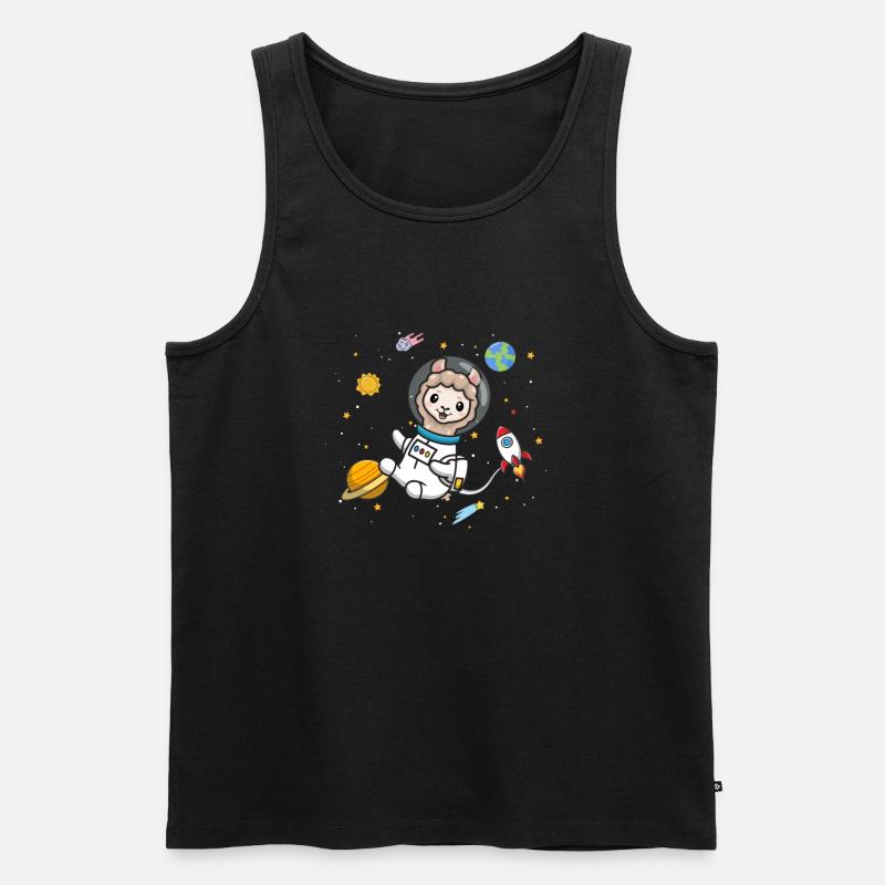Lama - Männer Premium Bio Tank Top - Schwarz