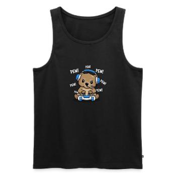 Wombat - Männer Premium Bio Tank Top - Schwarz - Vorne - AI Model Male 178 light (178cm)