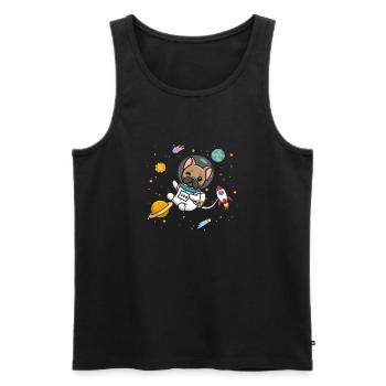 French Bulldog - Men's Premium Organic Tank Top - black - Front - Michal (187cm)
