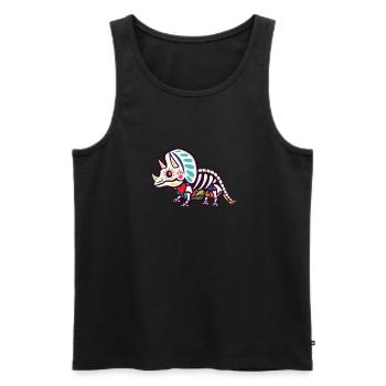 Triceratops - Männer Premium Bio Tank Top - Schwarz - Vorne - Michal (187cm)