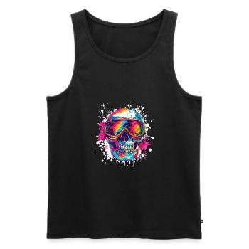 Ski Ski Goggles Skull - Men's Premium Organic Tank Top - black - Front - Michal (187cm)