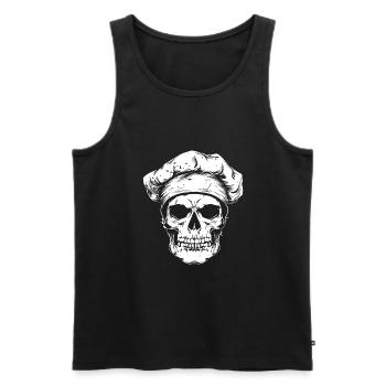 Koch Skull Skeleton Chef - Men's Premium Organic Tank Top - black - Front - AI Model Male 178 light (178cm)