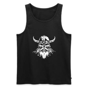 Viking Skull - Men's Premium Organic Tank Top - black - Front - AI Model Male 178 light (178cm)