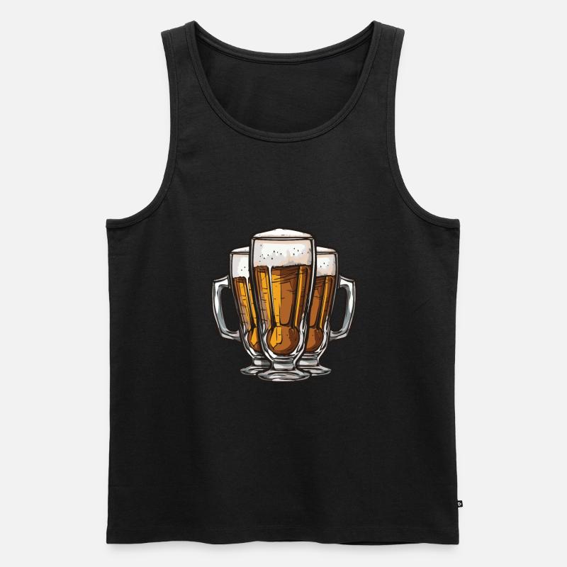 Bier Saufen Drinking - Männer Premium Bio Tank Top - Schwarz