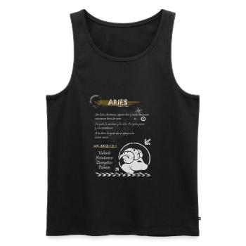 ARIES SIGN - Men's Premium Organic Tank Top - black - Front - AI Model Male 178 light (178cm)