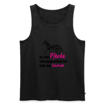 Pferde Reiten Reiter lustiger Spruch Geschenk - Männer Premium Bio Tank Top - Schwarz - Vorne - Michal (187cm)
