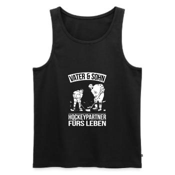 Hockey father son - Men's Premium Organic Tank Top - black - Front - Michal (187cm)