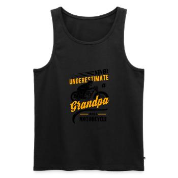 Grandpa with motorcycle saying T-shirt - Men's Premium Organic Tank Top - black - Front - AI Model Male 178 light (178cm)
