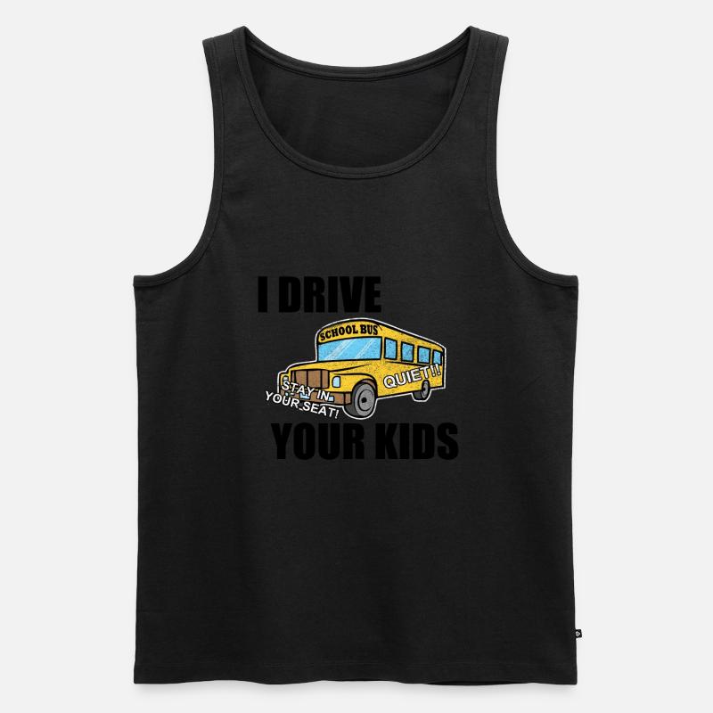 Schulbus Busfahrer Spruch - Männer Premium Bio Tank Top - Schwarz