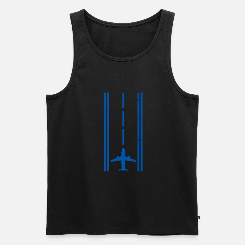Pilot Piloten Geschenk - Männer Premium Bio Tank Top - Schwarz