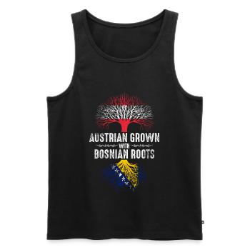 Österreicher mit bosnischen Wurzeln - Männer Premium Bio Tank Top - Schwarz - Vorne - AI Model Male 178 light (178cm)
