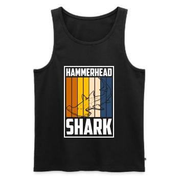 Shark Shark Fin Sailing Predatory Fish - Men's Premium Organic Tank Top - black - Front - Michal (187cm)