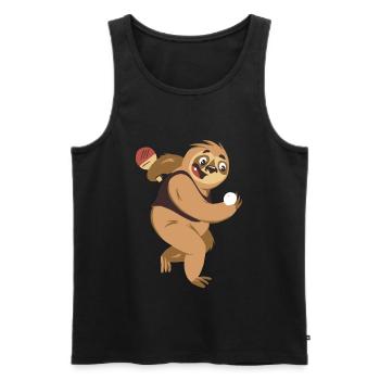 Tischtennis Outfit Damen Katze - Männer Premium Bio Tank Top - Schwarz - Vorne - Michal (187cm)