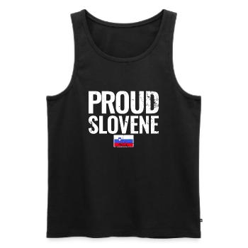Slovénie Drapeau slovène Drapeau slovène Slovène - Débardeur bio Premium Homme - noir - Devant - AI Model Male 178 light (178cm)