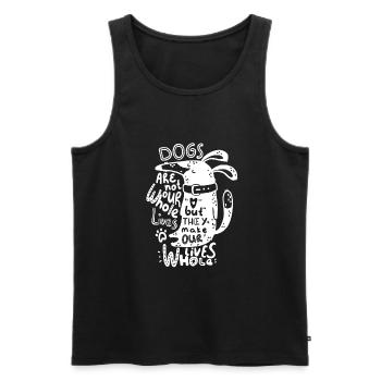 Hunde Geschenk Mops Dackel Sprüche Trainer Dogge - Männer Premium Bio Tank Top - Schwarz - Vorne - Michal (187cm)