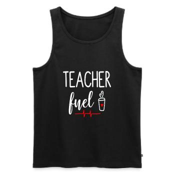 Teacher Gift Education School Sayings Teacher Training - Men's Premium Organic Tank Top - black - Front - AI Model Male 178 light (178cm)