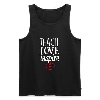 Teacher Gift Education School Sayings Teacher Training - Men's Premium Organic Tank Top - black - Front - AI Model Male 178 light (178cm)