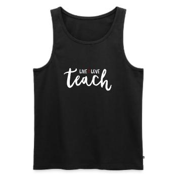 Teacher Gift Education School Sayings Teacher Training - Men's Premium Organic Tank Top - black - Front - AI Model Male 178 light (178cm)