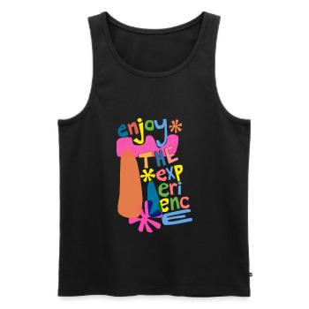 Enjoy The Experience - Men's Premium Organic Tank Top - black - Front - AI Model Male 178 light (178cm)