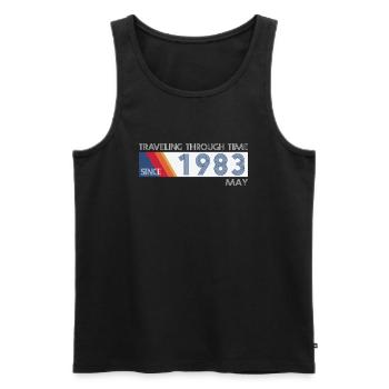 Funny time travel birthday design May 1983 - Men's Premium Organic Tank Top - black - Front - Michal (187cm)