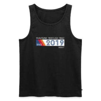Funny Time Travel Birthday Design mai 2019 - Débardeur bio Premium Homme - noir - Devant - Michal (187cm)