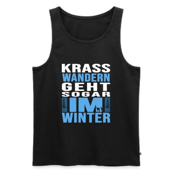 Wandern Wanderstock Winterwandern - Männer Premium Bio Tank Top - Schwarz - Vorne - Michal (187cm)