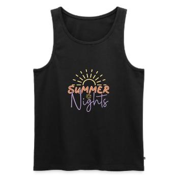 Sommernächte - Männer Premium Bio Tank Top - Schwarz - Vorne - Michal (187cm)