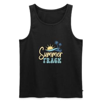Summer Track - Men's Premium Organic Tank Top - black - Front - AI Model Male 178 light (178cm)