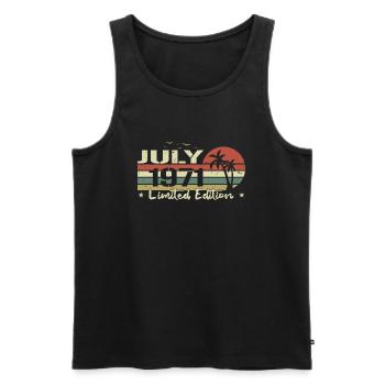 July 53rd Anniversary Vintage Born 1971 Vibe - Men's Premium Organic Tank Top - black - Front - Michal (187cm)