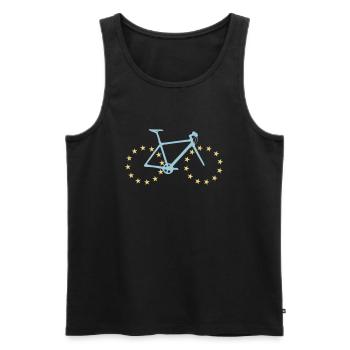 Bicycle with Europe tires - Men's Premium Organic Tank Top - black - Front - Michal (187cm)