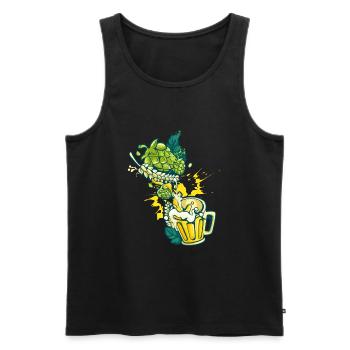 Hopfen Malz Craft Bier Krug Alkohol Hobbybrauer - Männer Premium Bio Tank Top - Schwarz - Vorne - AI Model Male 178 light (178cm)
