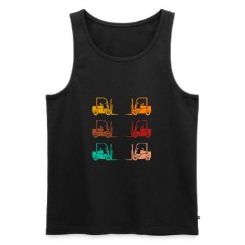Forklift truck forklift driver gift vintage gift - Men's Premium Organic Tank Top - black - Front - Michal (187cm)