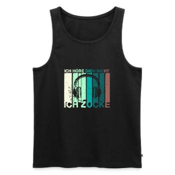 Ich höre dich nicht ich Zocke - Männer Premium Bio Tank Top - Schwarz - Vorne - Michal (187cm)