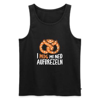 Brezel - Männer Premium Bio Tank Top - Schwarz - Vorne - Michal (187cm)