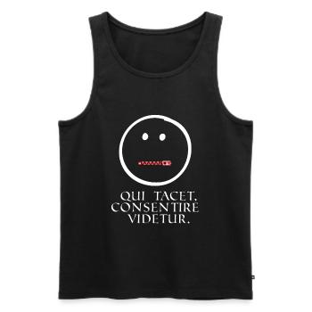 who is silent seems to agree latin knows - Men's Premium Organic Tank Top - black - Front - AI Model Male 178 light (178cm)