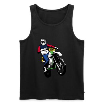 Enduro - Männer Premium Bio Tank Top - Schwarz - Vorne - AI Model Male 178 light (178cm)