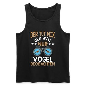 Vogelbeobachter Fernglas Vogelbeobachtung - Männer Premium Bio Tank Top - Schwarz - Vorne - Michal (187cm)