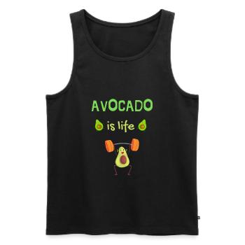 Avocado is life - Men's Premium Organic Tank Top - black - Front - Michal (187cm)